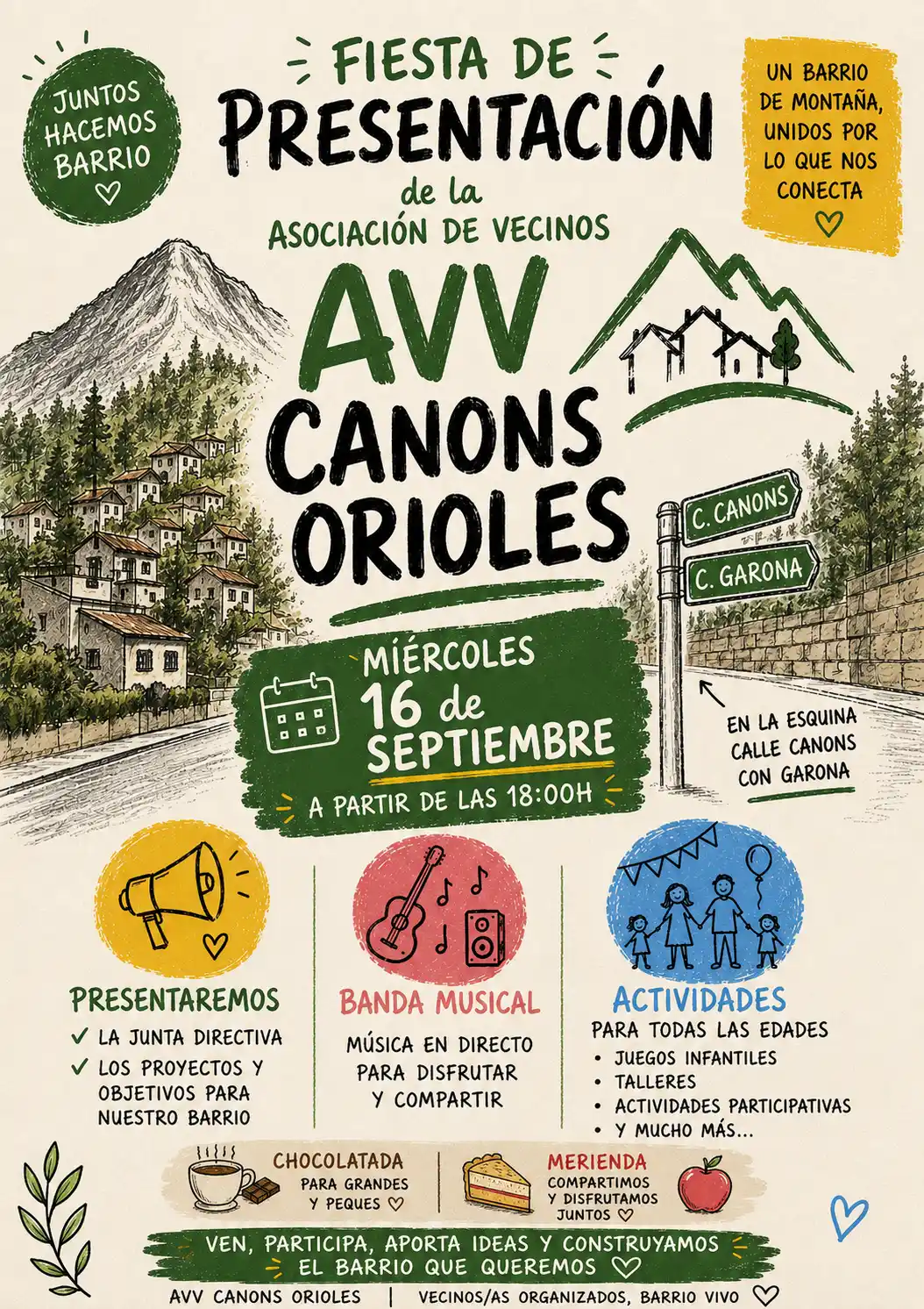 Canons-Orioles estrena asociación vecinal: presentación oficial el 16 de septiembre